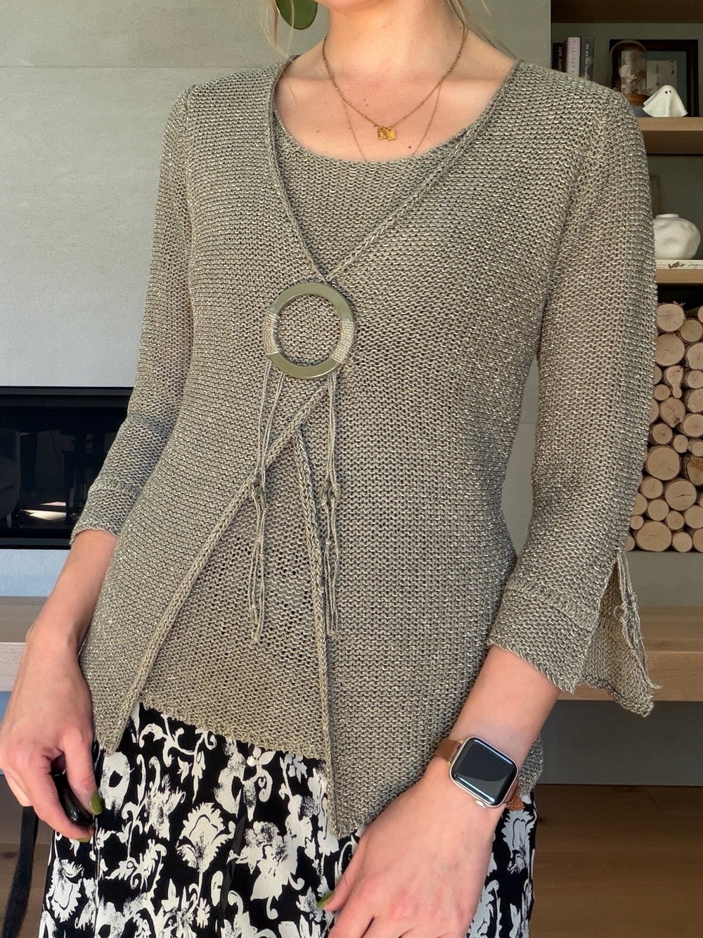 Light Olive khaki fairy Knit Sweater y2k